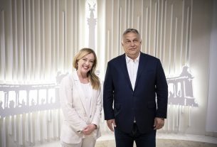 Giorgia Meloni és Orbán Viktor