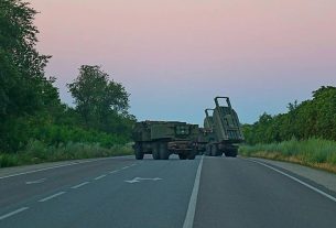 Himars rakétarendszer Zaporozsje közelében