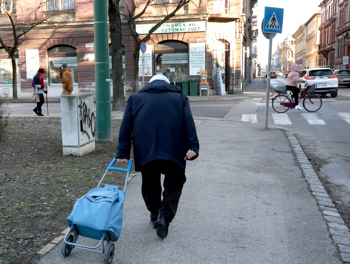 Szeged, idős, nyugdíjas, bevásárlás